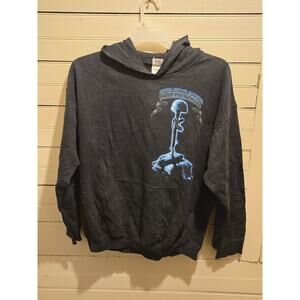 Mens L USMC Hoodie Veterans Memorial Fleece Pullover Black Graphic In Memory